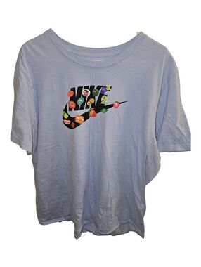 Nike Sportswear "Fruit Sticker" Swoosh Graphic T-Shirt Light Marine Blue XXL